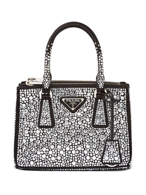 prada nylon crystal bag|Prada embellished bag.